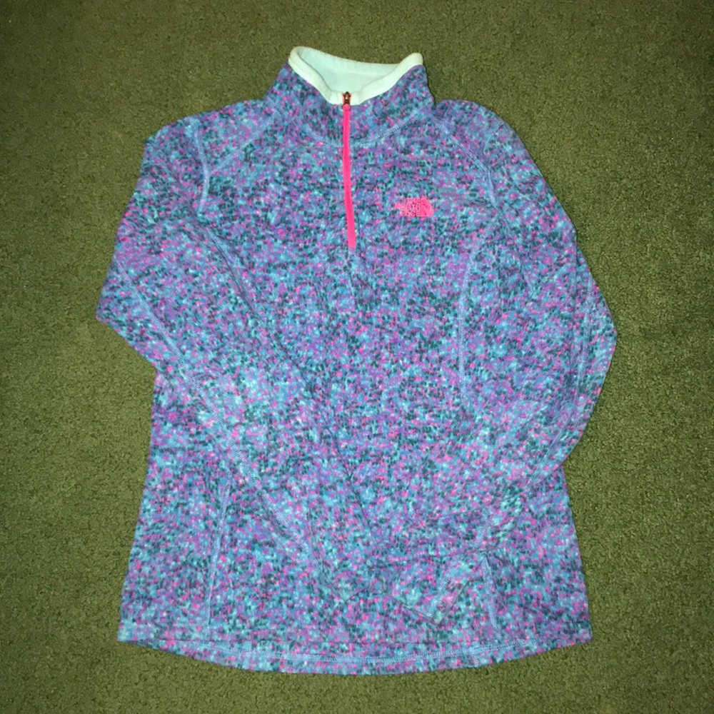 Multicolored polka dot north face quarter zip